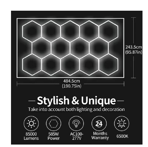 Hexagon Grid Garage Lights 