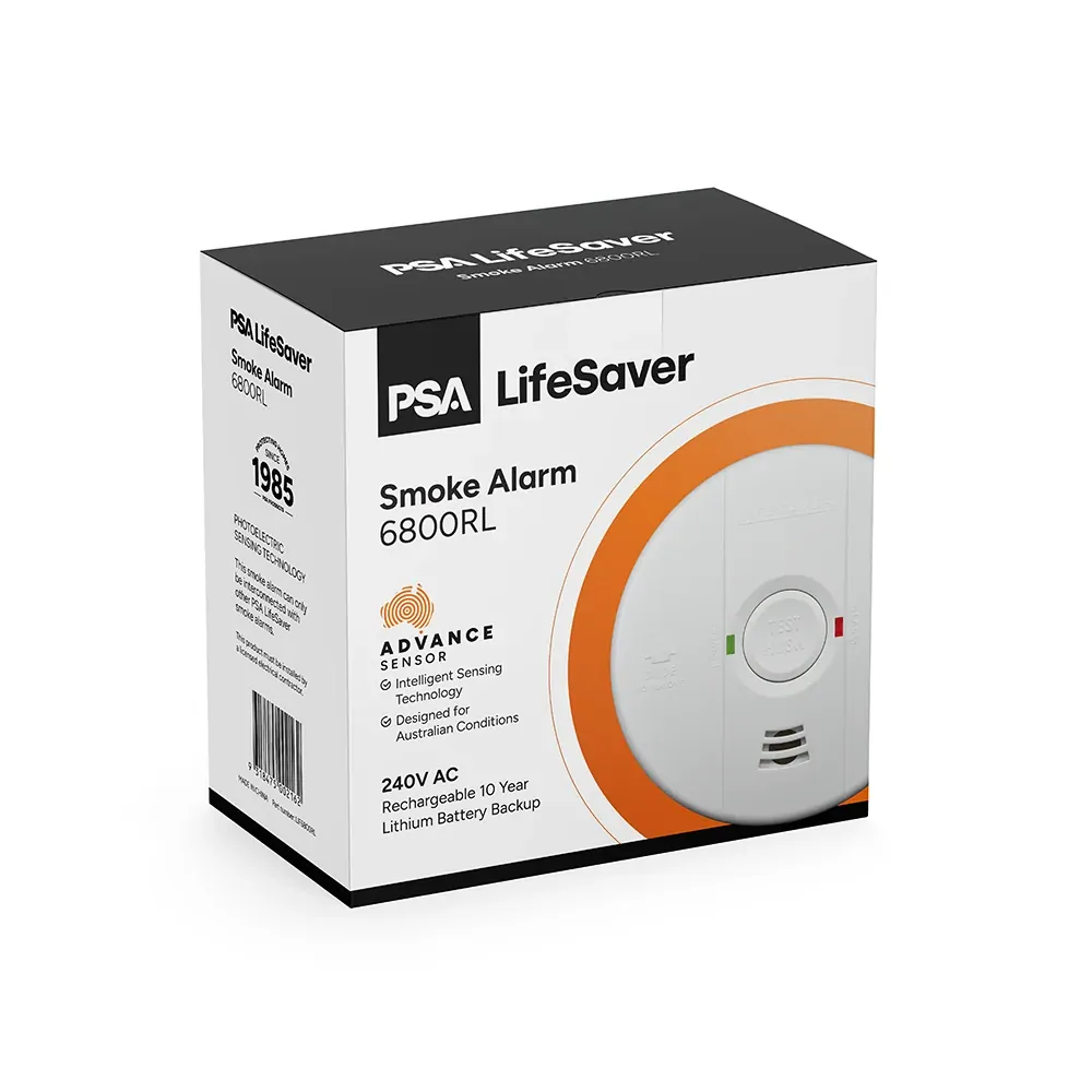 PSA Lifesaver LIF6800RL 240V Photoelectric Smoke Alarm, 10 Year Rechargeable Lithium Battery